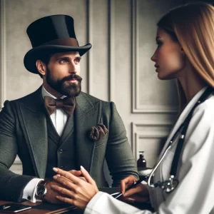 Female doc and gentleman