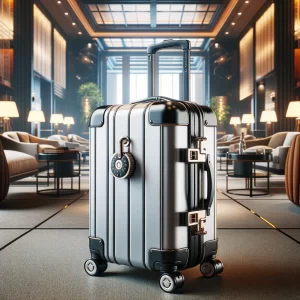 Lockable luggage with 4 wheels.