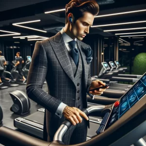 A gentleman on a treadmill.